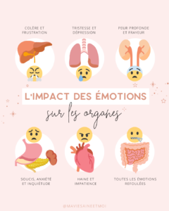 illustration impact des émotions sur les organes